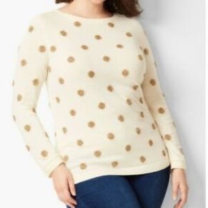 !SALE!  Talbots Gold Polka Dot Sweater Size XL